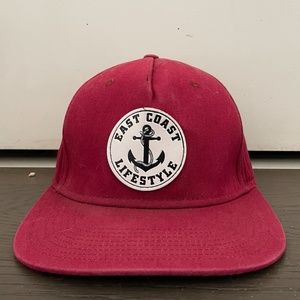 East Coast Lifestyle Maroon Leatherback Hat